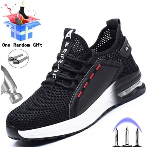 MJYTHF Work Safety Boots Male Work Boots Anti-Smashing Steel Toe Shoes Puncture-Proof Safety Shoes Men Indestructible Work Shoes