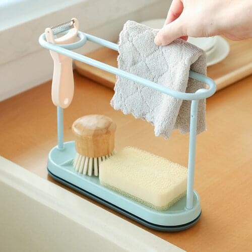 Multifunctional Towel Shelf Foldable Kitchen Storage Rag Rack Sponge Drain Racks Soap Holder Rag Dryer Home Kitchen Appliance
