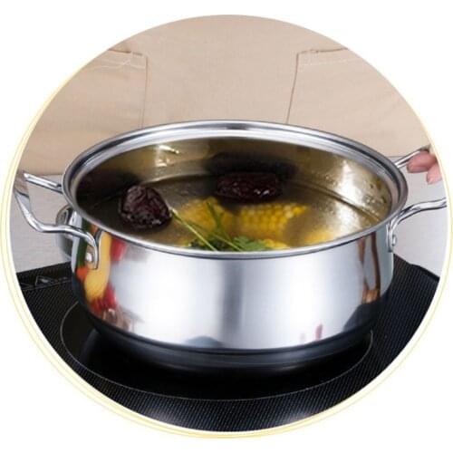 K3NA 3pcs/set Stainless Steel Cookware Set Flat Bottom Frying Pan Soup Pot Milk Pot Kit Induction Cooker Cooking Pan for Home