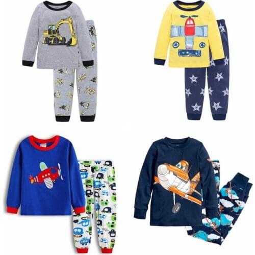 New Kids Pajama Sets Dinosaur Sleepwear Pajamas Suit Children Pyjama T-shirt + Pants Baby Girls Boys Animal Clothing Set 2-7Y