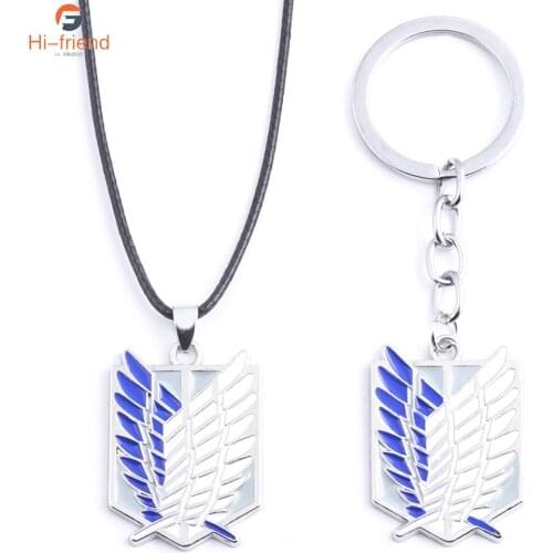 Attack On Titan Necklace Wings of Liberty Scout Legion Emblem Cosplay Pendant for Women Men Jewelry