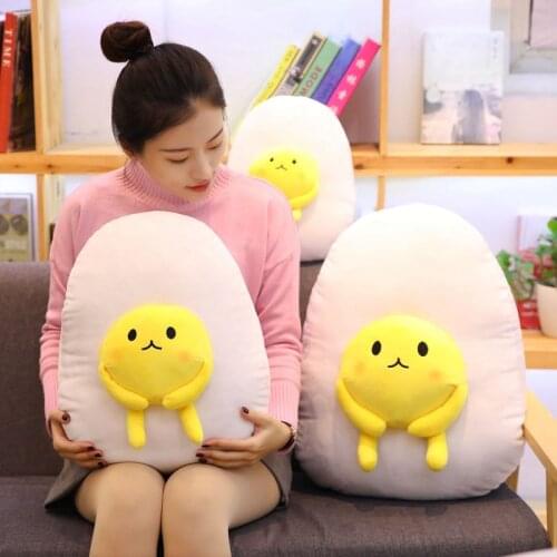 30cm/40cm/50cm Simulation Cute Eggs Plush Pillow Soft Cartoon Eggs with Blanket Stuffed Doll Chair Cushion Nap Pillow Kids Gifts
