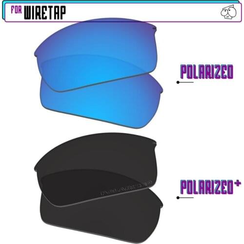 EZReplace Polarized Replacement Lenses for - Oakley WireTap Sunglasses - Black P Plus-Blue P