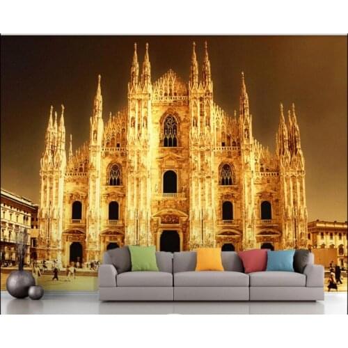 Custom photo 3d wallpaper HD European Golden Church background home decor living room 3d wall murals wallpaper for walls 3 d