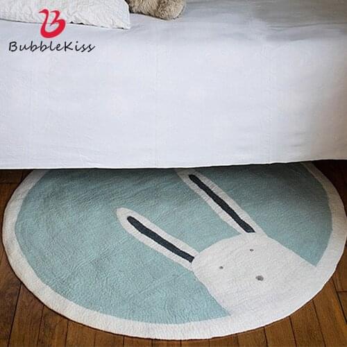 Bubble Kiss Round Lamb Cashmere Home Living Room Carpet Cartoon Children Crawling Mat Bedroom Carpet Hanging Basket Non-slip Mat