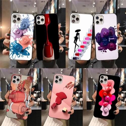 Multicolored Nail Polish Bottle Art Phone Case For iphone 12 11 Pro Max Mini XS Max 8 7 6 6S Plus X 5S SE 2020 XR cover
