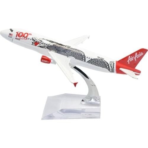 TANG DYNASTY(TM) 1:400 16cm AIR Asia Air Bus A320 100th Dragon Metal Airplane Model Plane Toy Plane Model