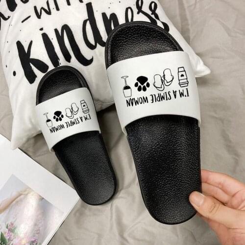 Non-slip Slippers Harajuku Print Slippers Female 2021 New Summer Women Slides Flip Flop Lady Shoes zapatillas mujer