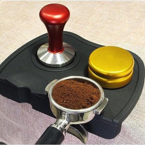 Silicone Fluted Coffee Mat Non-Slip Espresso Tampering Mat Tamper Holder Tamper Mat Dropped Edge Corner Tamp Mat Pad Tool