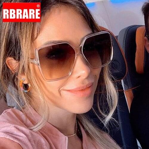 RBRARE Oversized Sunglasses Women Luxury Brand Square Sunglasses Women Vintage Gradient Sun Glasses For Women Oculos De Sol