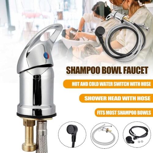 Spa Beauty Salon Shampoo Bowl Sink Basin Hot Cold Faucet Shower Head Hair Salon Bathroom Faucets Spray Hose Replacement Set