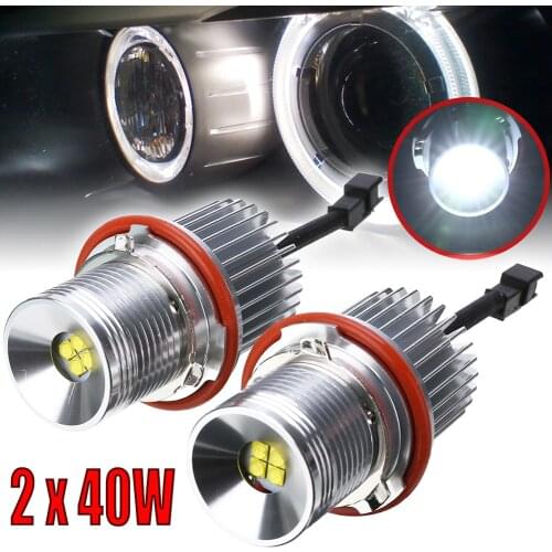 2pcs 40W LED Angel Eyes Marker Light Bulb Error Free Fit For BMW E39 E60 Halo Ring Car Lights Auto Accessories