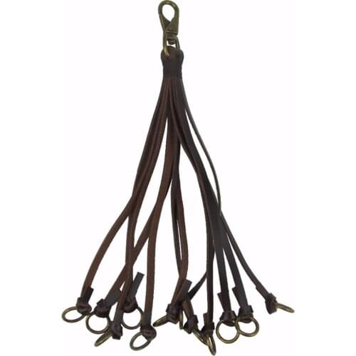 Tourbon Hunting Leather Bird Duck Strap Hanger Game Carrier Belt Holder Vintage Adjustable Brown Color 12 Loops Gun Accessories