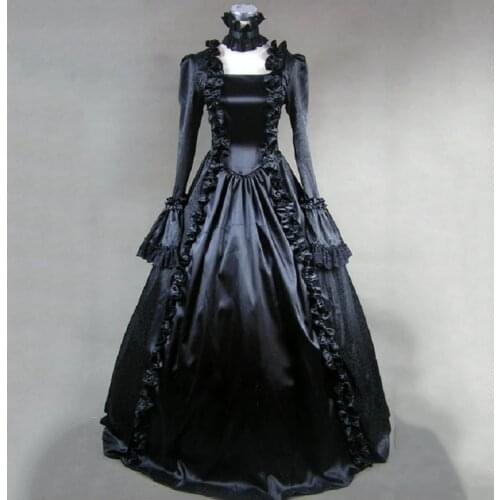 Retro evening dress Vintage Vestidos Noble ancien togae Cosplay Costume Gothic Long ball gown Wedding Dress medieval Court dress