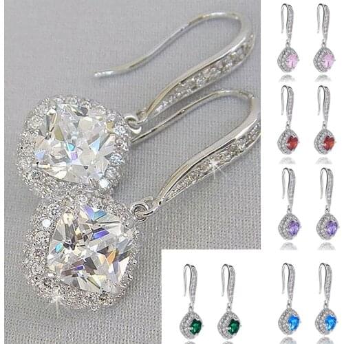 Huitan Gorgeous Women Wedding Earrings High Quality Brilliant Cubic Zirconia Anniversary Gifts Lady Timeless Styling Jewelry Hot