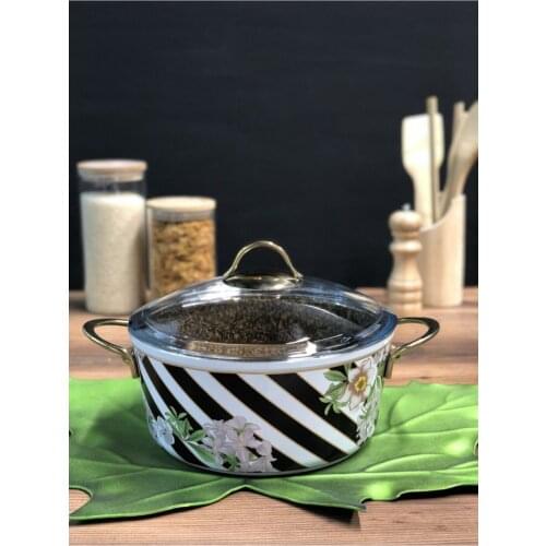 Outer Enamel Interior Granite Non Stick Casserole Zinc Deep Cookware 4 Lt 24 Cm