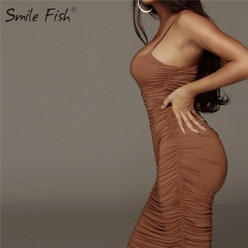 Summer Runway Black White Elegant Dress 2021 New Fashion Women Spaghetti Strap Bodycon Sexy Draped Club Party Dress Slash M0386