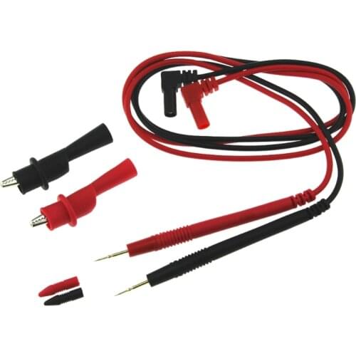 1 Pair Probe Gold-plated Test Leads for Multimeter Needle Tip + Alligator Pliers