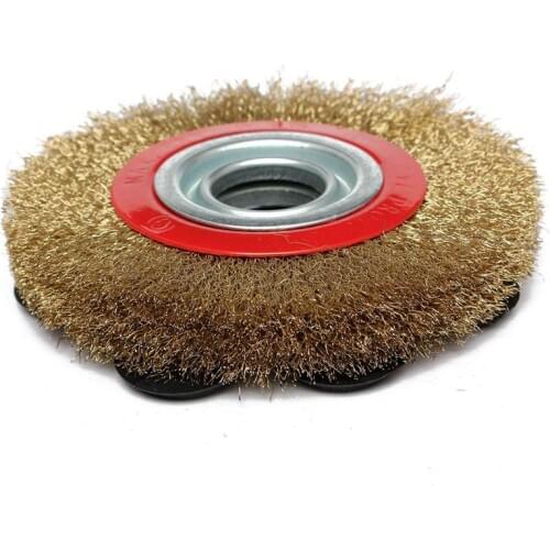 1Pcs 8 Inch 200mm Steel Flat Wire Wheel Brush with 10pcs Adaptor Rings For Bench Grinder Polish