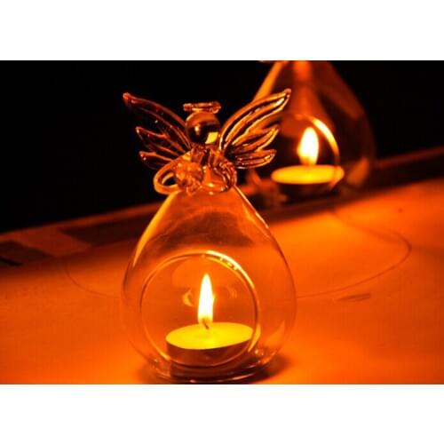 1PC Christmas Angel European transparent crystal glass candlestick wedding candles Taiwan candlelight dinner necessary JY 1230
