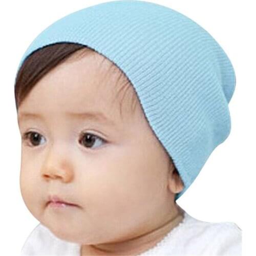 2018 Kids Hat Cap Candy Solid Colors Boys Girls Kids Beanies Hats Cotton Born Baby Hat Toddler Child Caps Cute Ear Warm for Boy