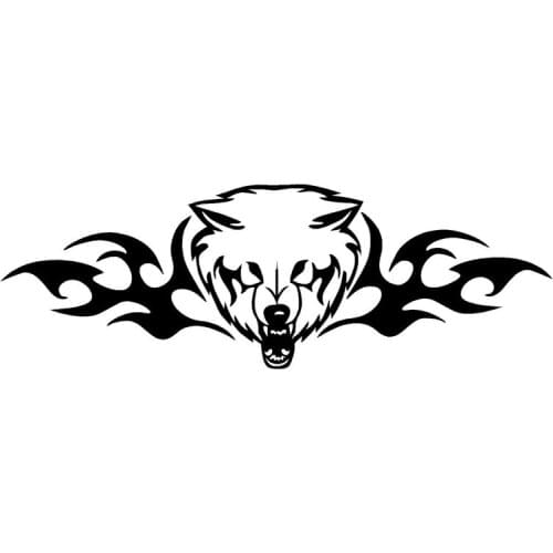 23*7.8CM Tribal Wolf Snarl Fashion Car Door Decorative Decal Car Styling Stickers Black/Silver C9-1198