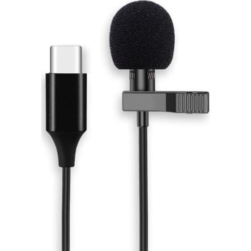 3.5mm/Type-c Mini Lapel Clip Microphone Mic Condenser Audio Recording for Phone 2020