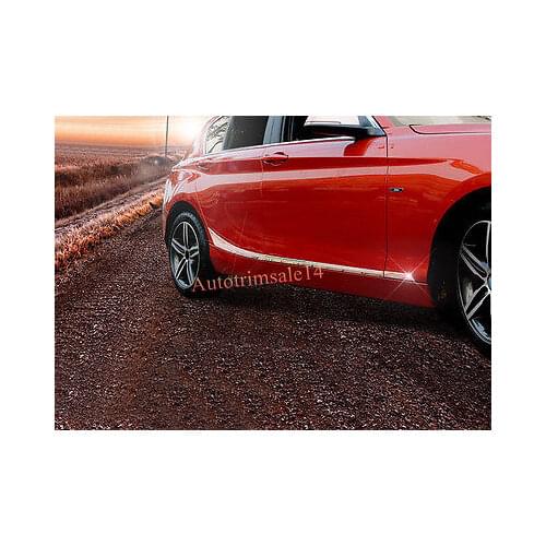 4PCS Steel Exterior Lower Side Door Mouldings For BMW 1 Series 12-17 F20 5-door