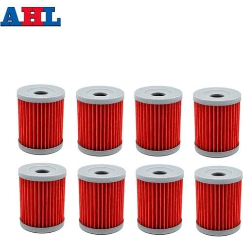8Pcs Motorcycle Engine Parts Oil Grid Filters For SYM 400I MAX SYM 400 2011 2012 Red Motorbike Filter