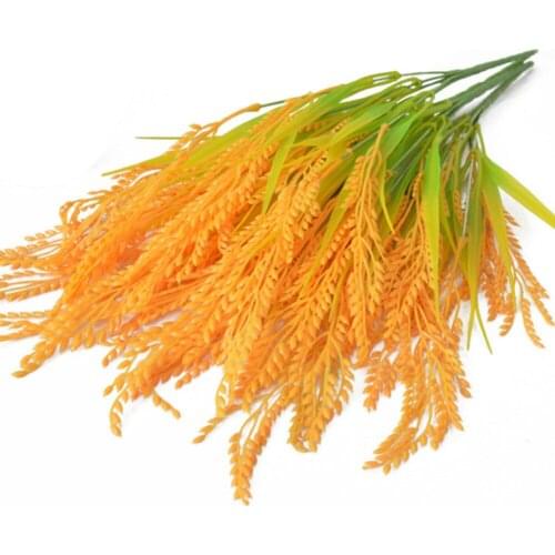 Nature Dried Rice Bundle Autumn Harvest Thanksgiving Arrangements DIY Home Kitchen Table Wedding Centerpieces Decorative