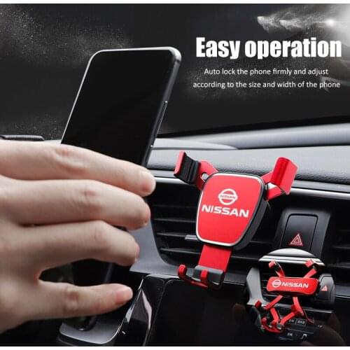Car Mobile phone Holder 360 Degree Rotating Mount With Auto LOGO For Nissan Qashqai Juke 350z Navara Micra Patrol GTR Pathfinder