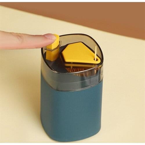 Plastic Toothpick Holder Portable Automatic Pressing Toothpick Holder Household Living Room Toothpick Bottle Toothpick Holder
