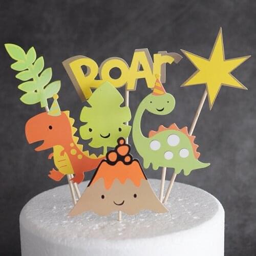 Dinosaur Jurassic Park Themed Party Cake Topper Dinosaur Cake Toppers for Boys Birthday Jungle Party Dinosaur Cake Decorations