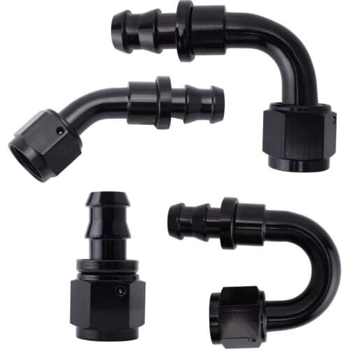 This Hill Aluminum AN10 Oil Fuel Fitting Oil Fuel Push On Hose 0 90 45 180 Degree Rubber Tube Hose End Car Oil Filter Adaptor