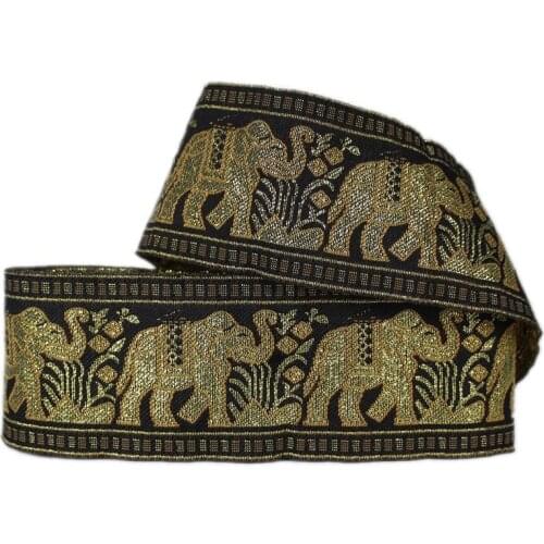 10yards*6.2cm Chinese Ribbons National Style Digital Elephant Jacquard Ribbon/Webbing DIY Sewing Handmade Curtain Accessories