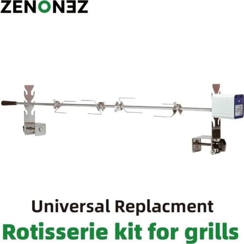 Rotisserie Kit Universal Replacement Quick Install Portable Spit Grill Outdoor Camping BBQ Three Heights Adjustable Length