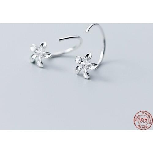 LKO Womens Fashion 925 Sterling Silver Earring Fashion Flower Stud Earrings for Women Girls Party Jewelry Gift Ornaments