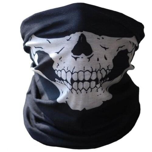 Skull Face Mask Outdoor Riding Mask Bicycle Ski Skull Half Face Mask Ghost Scarf Multi Use Neck Warmer Sport Hiking Scarves