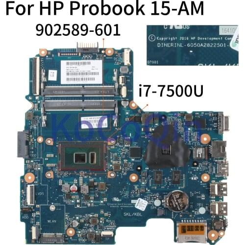 KoCoQin Laptop motherboard For HP 14-AR 14-AM SR2ZV I7-7500U 216-0864032 Mainboard 6050A2822501 902589-001 902589-501 902589-601