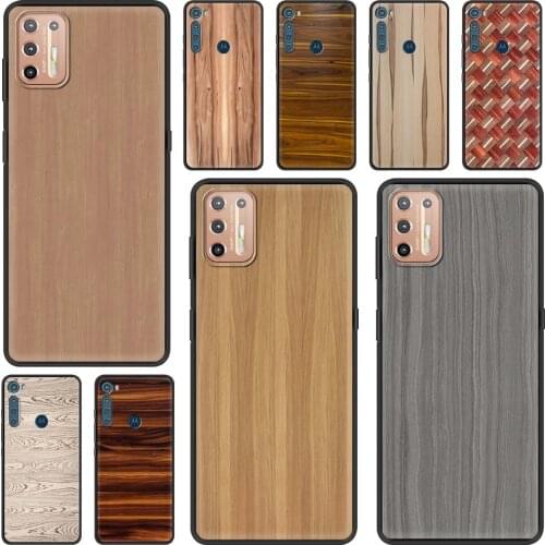 Fashion Wood Grain Phone Case For Motorola Moto G10 G30 G9 Play One Fusion Plus G8 Power Lite Hype G Stylus E6s Cover Fundas