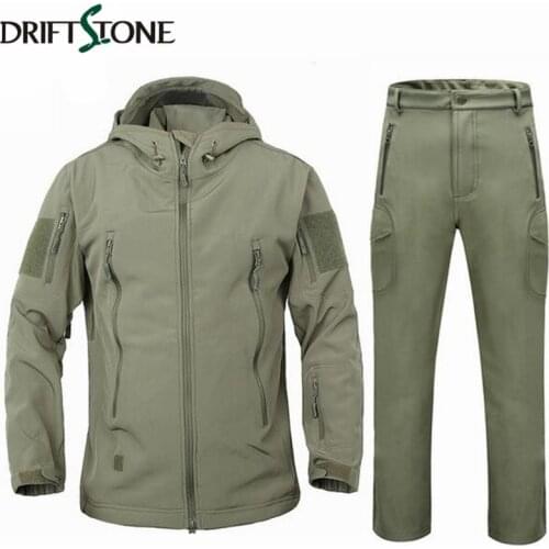 Men Soft Shell Shark Skin Clothes Set Winter Jacket Coat Waterproof Military Clothing Camouflage Tactical Jacket