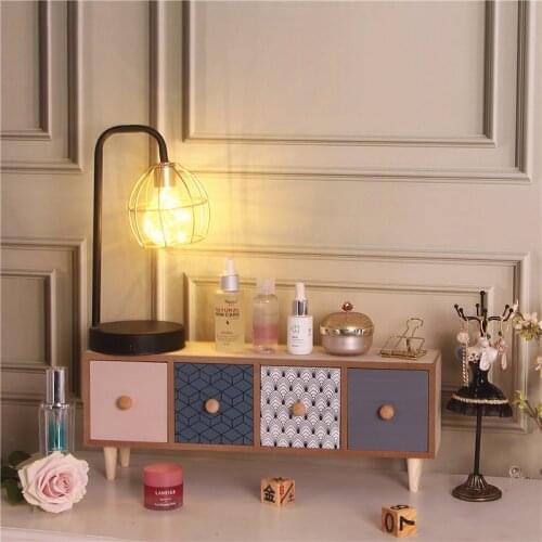 Desktop Jewelry Storage Cabinet Wooden Impurities Box Household Drawer-style Cosmetics One Piece of Hair