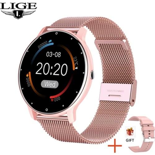 LIGE New Fashion Smart Watch Ladies Heart Rate Blood Pressure Multifunctional Sport Watch Men Woman Waterproof Women
