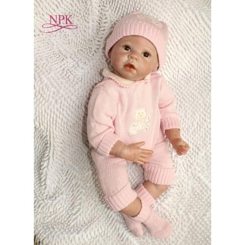 Wholesale 22 Inches Silicone Reborn Baby Doll For Boys Toys Safe Hobbies Real Life Baby Dolls Brown Eyes Special Toys