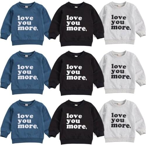 Autumn Infant Kids Girls Boys Sweatshirt Tops Letter Print Long Sleeve Pullover Casual Tops