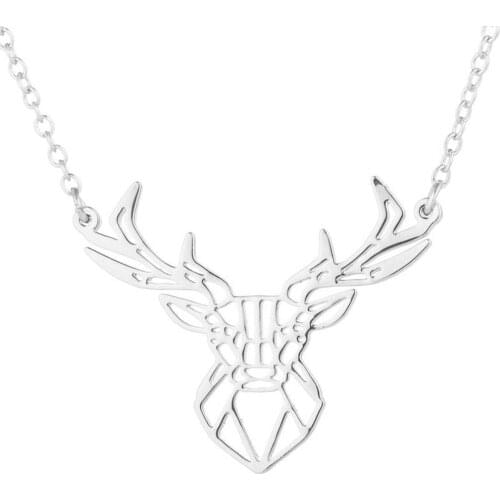 Ins Necklace New Stainless Steel Hollow Antler Ins Necklace Manufacturers Spot Wholesale Female Gift