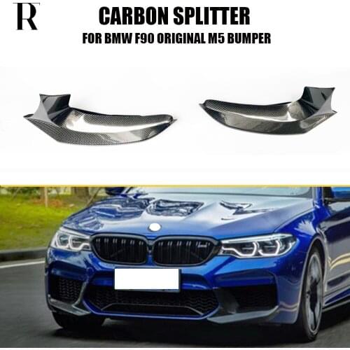 F90 M5 Carbon Fiber Front Bumper Side Splitter Apron for BMW F90 M5 Bumper Only ( not fit G30 change to M5 look bumper )