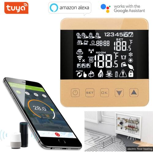 Tuya app Temperature Controller Works with Wifi Smart Alexa Google Home Floor Heating Water/gas Boiler Water/electric Thermostat