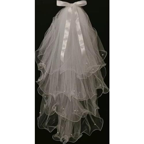 Short Tulle Cheap Bridal Veil With Comb 2022 Sale Wedding Accessories Mariage Cheap Stock Simple for Women