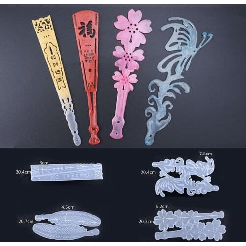Fan Silicone Mold Fashion Mould For Resin Epoxy Fan Moulds Fashion Hand-Made Mould Butterfly Shape Fan White Fan Silicone Molds